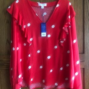 Pop sugar Red/White Blouse XL